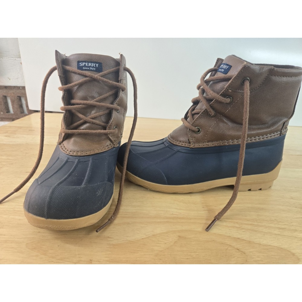 Sperry Kids Brown Navy Duck Boots